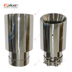 Stainless Steel Exhaust Muffler Tip Beveled Silver Universal 51-77mm Inlet, 89-114mm Outlet