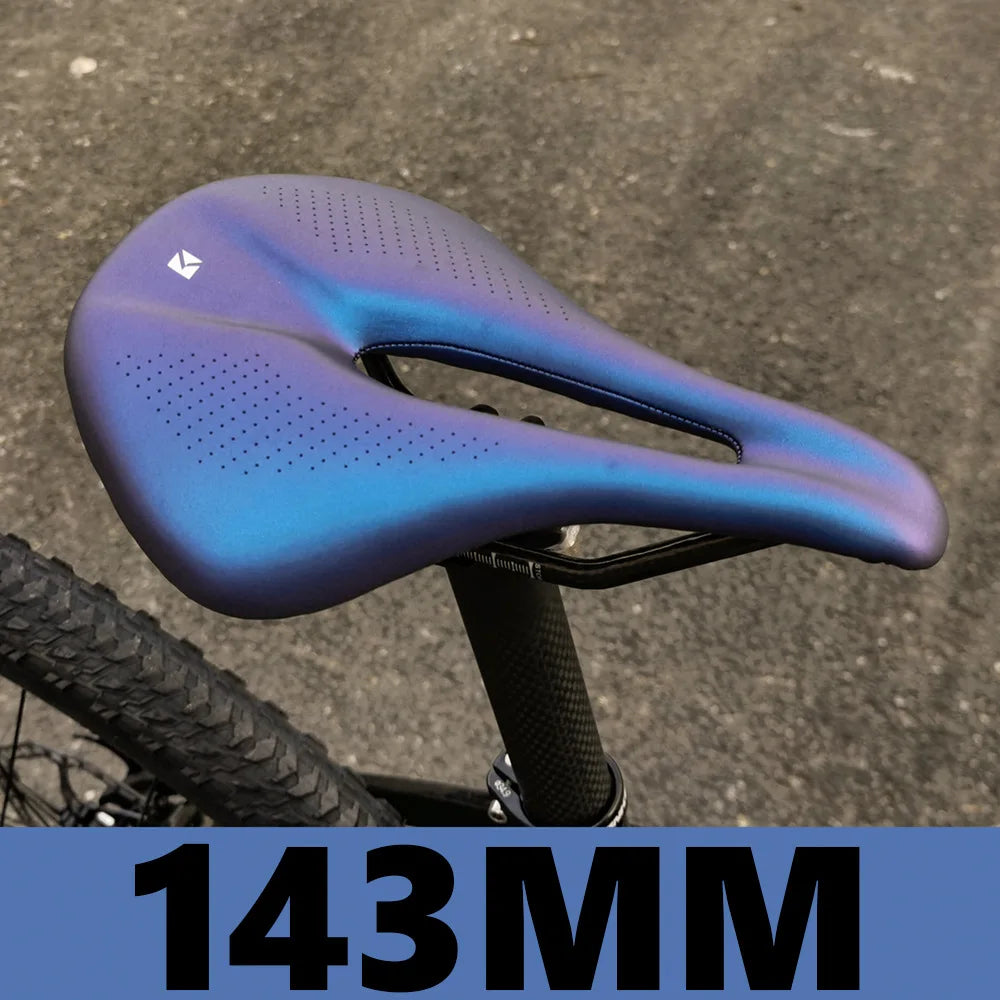 Kocevlo-Carbon Fiber Road Bicycle Seat Cushion, Mountain Bike Seat Bag, Ultra-light, Comfortable, Waterproof, Leather Surface