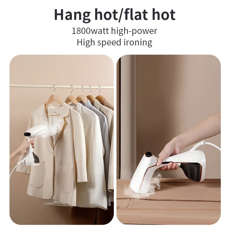 1800W Handheld Steam Hanging Iron Touch Screen Control 15 Seconds Fast Preheat 320ml Portable Home Small Fabric Clothes Steamer