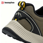 Baasploa Hiking Shoes Men Outdoor Climbing Lace-Up Sneakers Male Anti Splash Water Casual Wear-Resistant Non-slip Walking Shoes