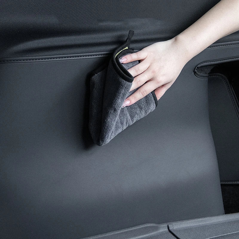 For Tesla Model Y Juniper 2025 2026 Rear Trunk Both Side Guards PU Leather Surface Corner Protection Cargo Liner Anti-dirty Pad