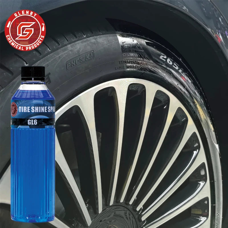 Black Wet Look Tire Shine Dressing -Automotive Clear Coat Tire Dressing for Glossy Wet Tire Look, Vinyl & Plastic, with UV