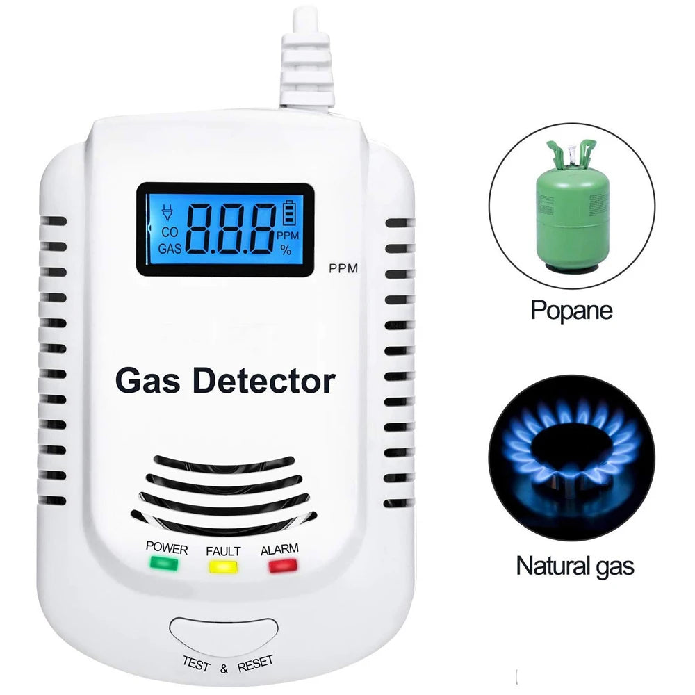 2024 Natural Gas Detector And Carbon Monoxide CO Detector Combustible Gas Leak Detector Monitor For Co Lpg Methane In Kitchen