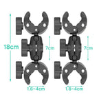 Double Head Clamp Kit For Insta360 One X2 X3 Motorcycle Bicycle Double Clip Bracket for GoPro 11 10 9 Action Camera Accessories