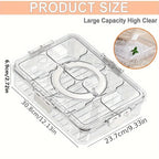 Veggie Tray with Lid and Handle, Divided Serving Tray, Snack Spinner, Portable Snackle Boxs for Candy Fruits Nuts, Clear Fridge