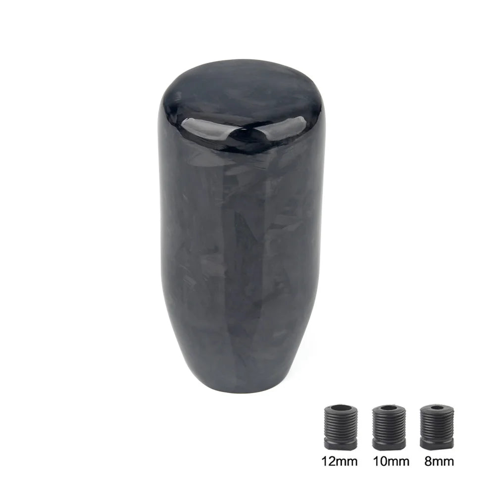 JDM Style Universal Oval/Sphere Carbon Fiber Manual Gear Shift Knob With 3 Adapter for Most Car Decorations Classic