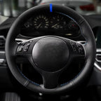 Steering Wheel Cover Hand-Braided Perforated Leather for BMW 3/5 Series E46 E39 M3 M5 Black