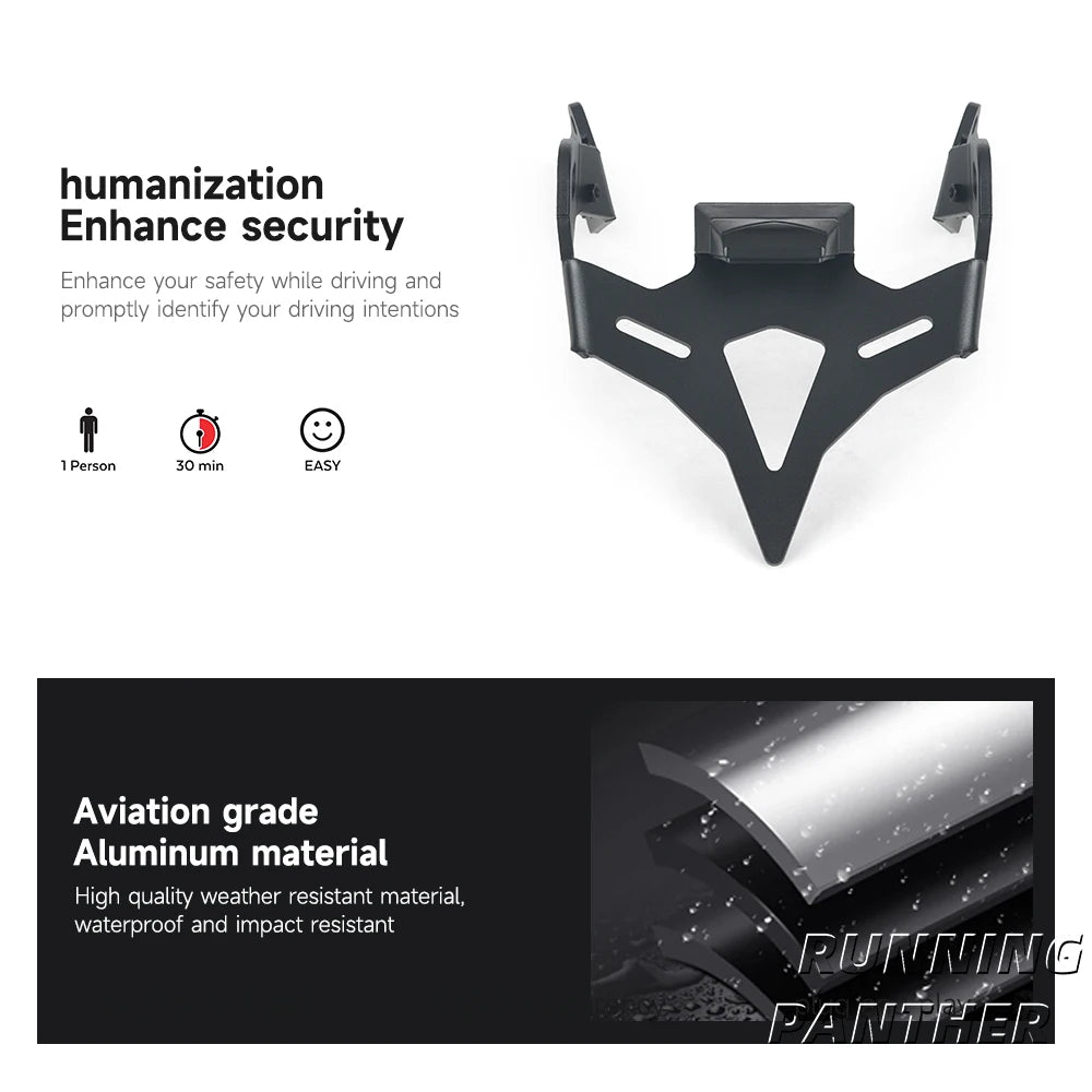 CB650R 2024 2025 Motorcycle License Plate Holder Rear Short Tail Stock Tidy Tailstock Bracket LED Light For Honda CB650 R CB650R