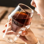YWDL New Creative Double-layer Glass Cup Espresso Coffee Cup Anti-scalding Milk Party Brandy Wine Teacup Mug 120/250/335ml