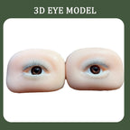 3D Highly Realistic False Eyelash Mannequin Flat Doll Head Korean Makeup Practice Tool for Lash Artists Eyelash Graft Training