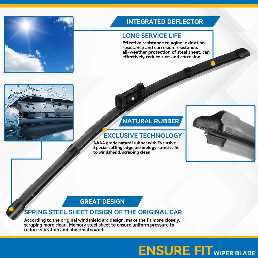 Erick's Wiper LHD Front & Rear Wiper Blades Set For Seat Ateca 2016 - 2023 Windshield Windscreen Window Brushes 26"18"11"