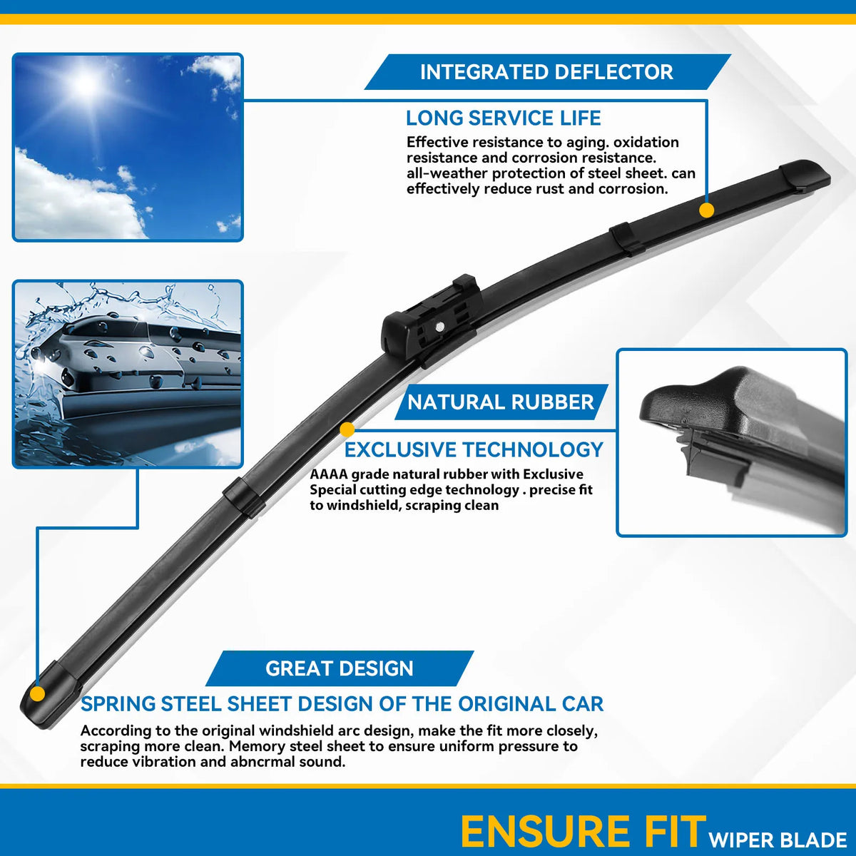 Erick's Wiper LHD Front & Rear Wiper Blades Set For Seat Ateca 2016 - 2023 Windshield Windscreen Window Brushes 26"18"11"