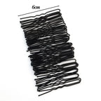 5/6/7cm U-Shaped Wavy Hair Clips Bobby Pin Barrette Salon Grip Black Metal Hairpins DIY Bridal Hairstyle Women Hair Accessories