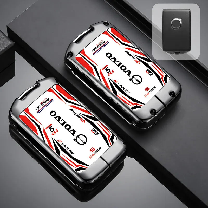 Car Racing Style Design Key Case Cover Shell Holder For Volvo XC40 XC60 S90 XC90 V90 2017 2018 T5 T6 T8 Polestar 1 2 Accessories