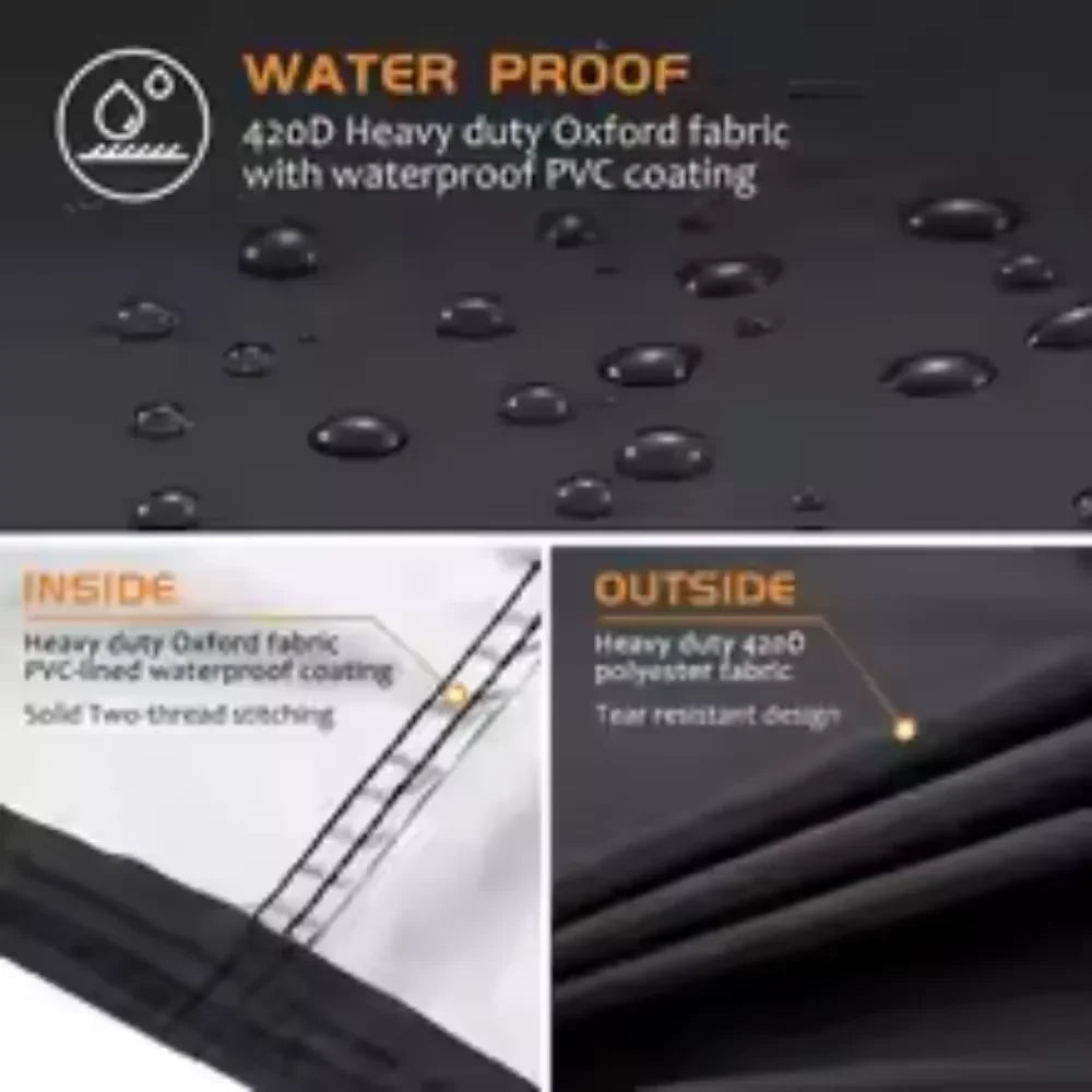 210D BBQ Grill Cover Dustproof Outdoor Barbecue Cover Easy Fold, 1pc
