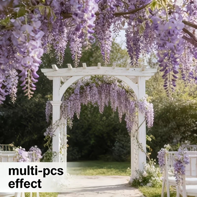 30pcs Artificial Elegant Simulated Wisteria Vine Purple Hanging Flowers for Wedding Party Archways Ceiling Table and Wall
