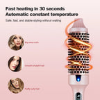 2-in-1 Fluffy Hair Straightening Comb Curling Iron for Inner Buckle & Bangs Styling Versatile Hair Straightener And Curler