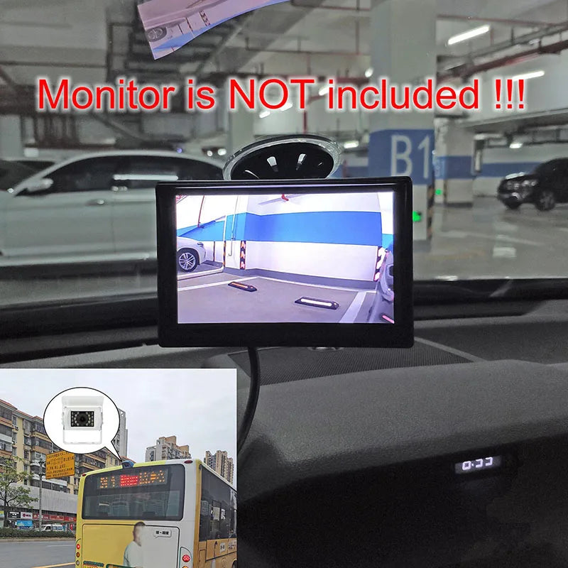 DIYKIT 4PIN RCA HD CCD IR Night Vision Car Rear View Reversing Parking Camera for Truck Van Bus Lorry White