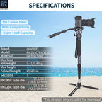 RM285C/RM325C Carbon Fiber Camera Monopod 5-Section for DSLR Video Camcorder