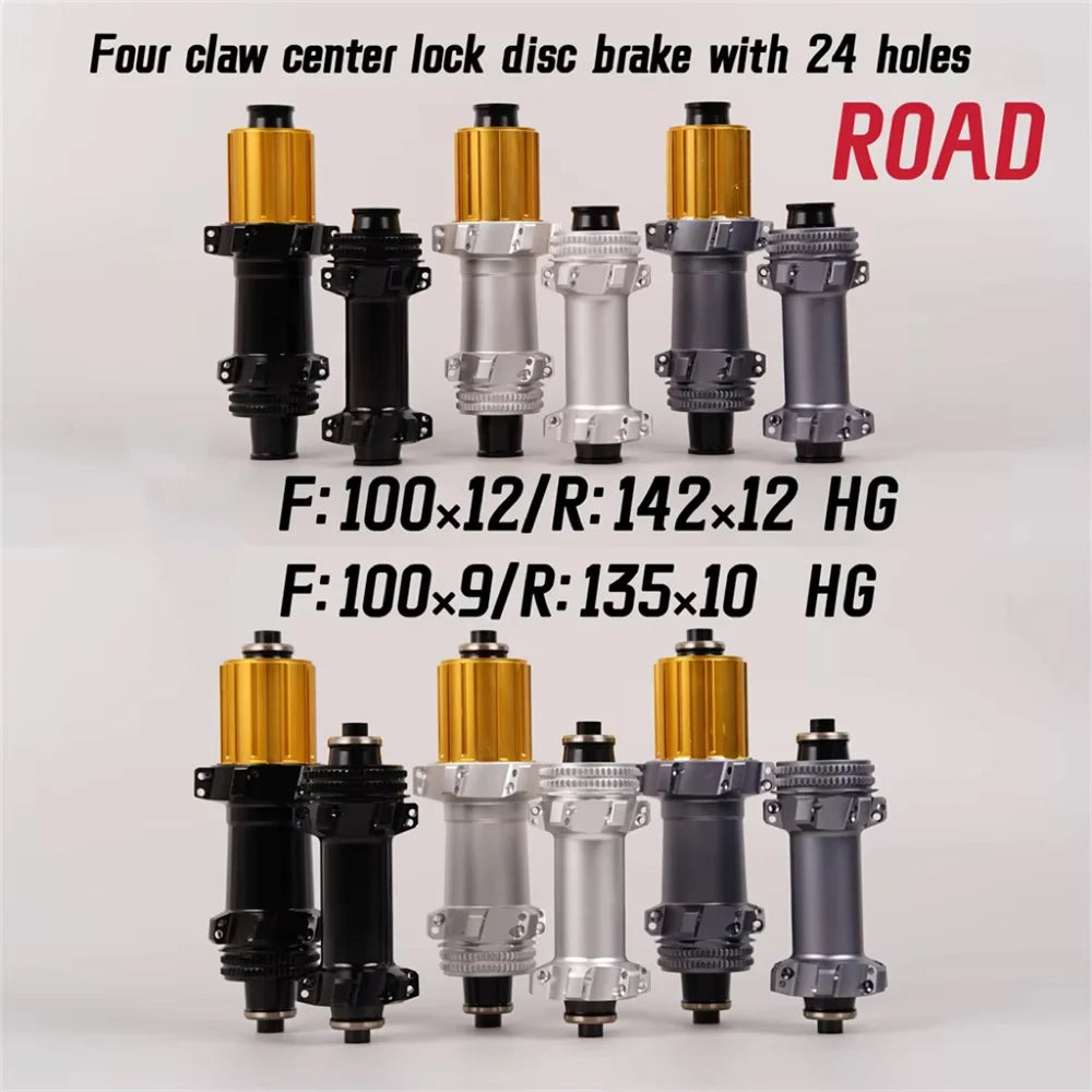 New 24 Hole Sealed Bearing Ultra Light Four Claw Road Bicycle Wheel Hub, 100/135/142 Compatible With For SHIMANO SRAM 11S