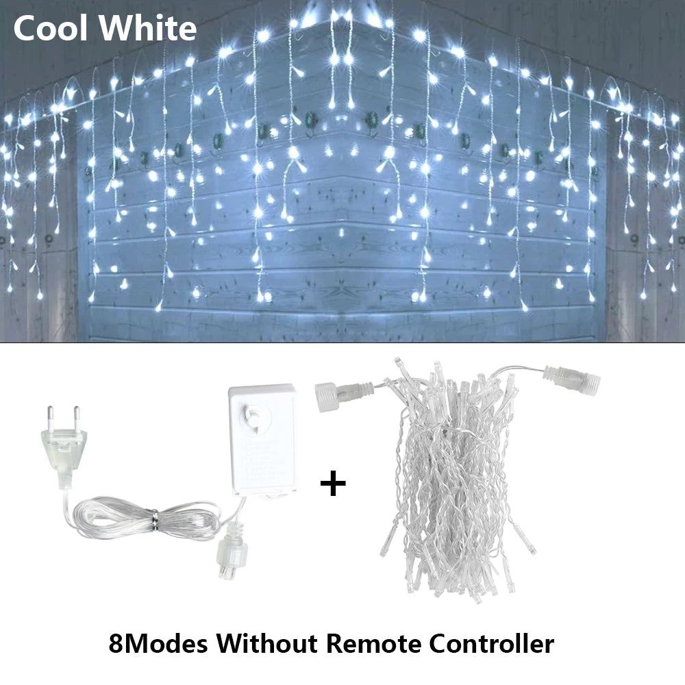 White 8 Modes / EU Plug / 25M