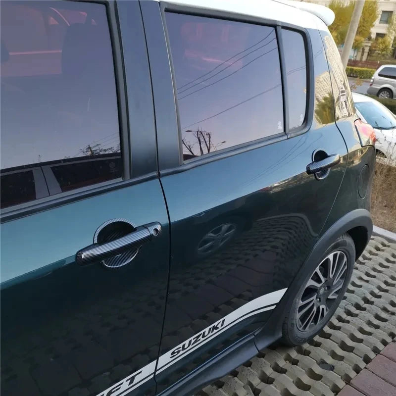 For Suzuki Swift 2005-2017 Chrome Carbon Fiber Car Door Handle Cover Trim Sticker Styling Accessories
