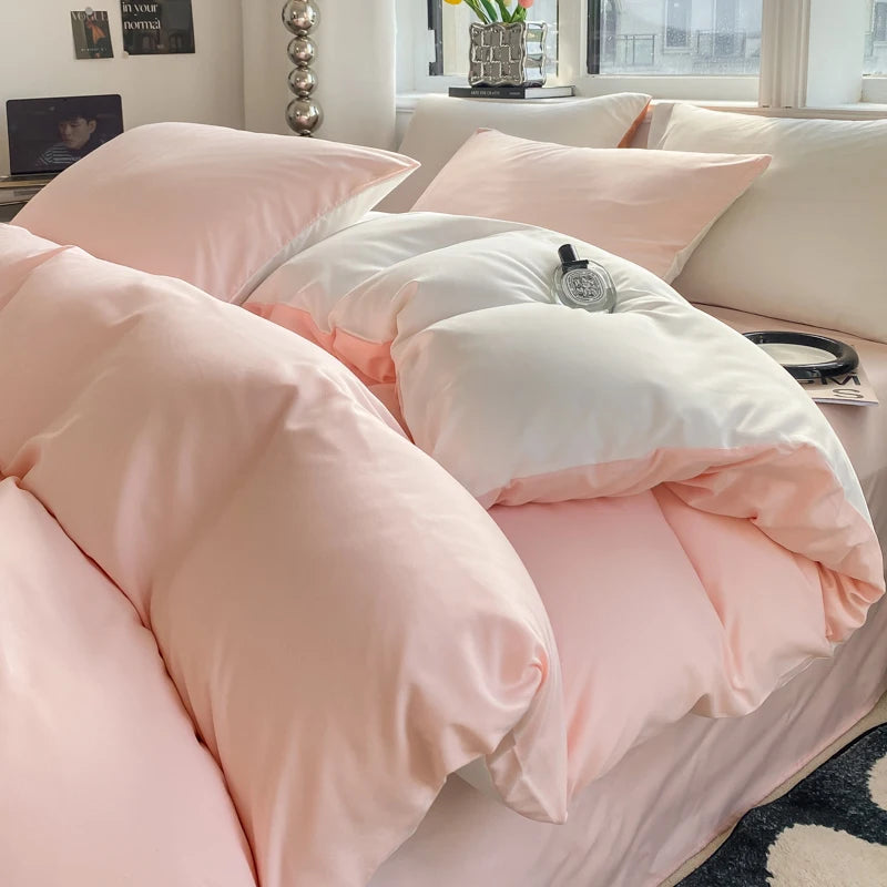 Luxurious Washed Cotton Duvet Set - Soft Comforter & Pillowcase 220x240