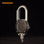 TC4 Titanium Aluminum Alloy Retractable Heavy Duty Pull Reel Carabiner Strong Steel Wire Lost Rope Buckle Ring Outdoor Keychain