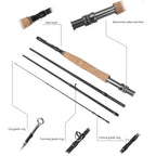 Fly Fishing Rod Multinodal#5-6, 7-Section/8-Section Carbon Fiber Travel Rod