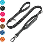 Fashion&cool Heavy Duty Dog Leash Especially Large Dogs，Reflective Dog Walking Training Shock Absorbing Bungee  Car Seat Belt