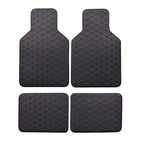 4-piece waterproof PU leather car floor mat - durable and fashionable, all-weather protection, easy to clean, enhances interior