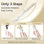 ANLAN Automatic Curling Iron 30s Fast Heating Smart Temperature Control Ceramic Coating Long Lasting Curls Rotary Hair Curler
