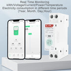 Tuya WiFi Smart Circuit Breaker MCB Timer 1P+N 63A Power Energy kWh Voltage Current Meter Protector Voice Remote Control Switch