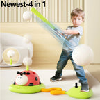 Musical Jump Sports Toys Toss Ring Game Toy and Rocket Launcher for Kids Ladybug Multifunction Outdoor Machine Gifts