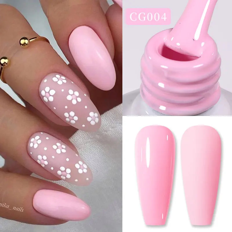 BORN PRETTY 10ml Snow Glitter Gel Nail Polish Pink Milky White Jelly Sequins  Semi Permanent Nails Art Design Varnish Manicure