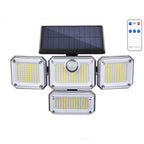 1 PACK Outdoor Motion Sensor Lamp, 4-Head Solar Power Light, 122 LED Solar Light, Flood Lights ,3000 Lumens,270° Lighting  Range