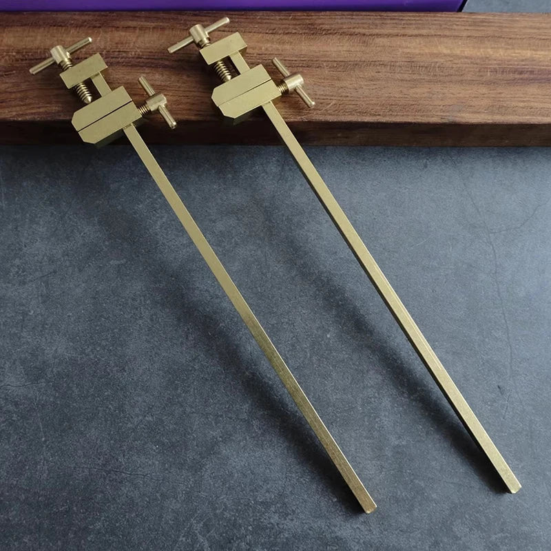 2Pcs Woodworking Japanese-style Wood Clamp, Brass Parallel Clamp Fast Fixed Clip Auxiliary Fixture Splicing Board Positioning