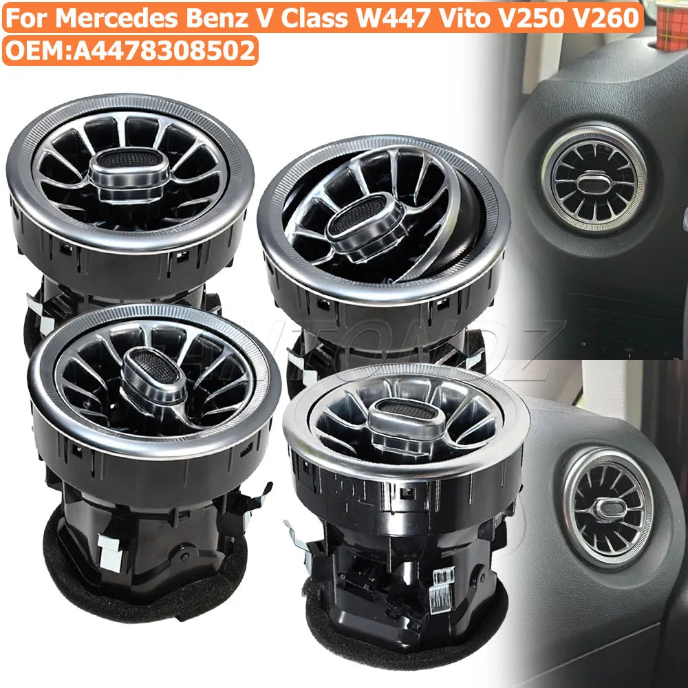 1/2/4Pcs Car Front Interior Dashboard A/C Air Outlet Turbo Conditioning Vent For Mercedes Benz V Class W447 Vito A4478308502