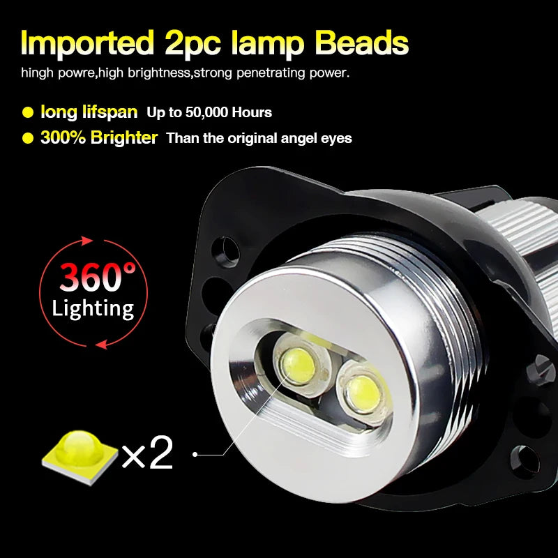 2pcs CANbus 10W LED Angel Eyes Marker Bulbs for BMW 3 Series E90 E91 2006-2008