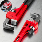 Heavy Duty Straight Pipe Wrench, Adjustable Aluminum Plumber Wrench, Red, 8in/12in