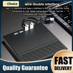 7-in-1 USB 3.0 Type-C External Blu-ray/DVD Drive Burner, Slim, Black, for Windows/Mac