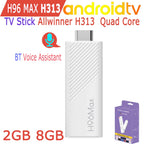 H96 Max H313TS Android TV Stick Allwinner H313 4K WiFi 6 BT Voice 2GB/16GB 1pc