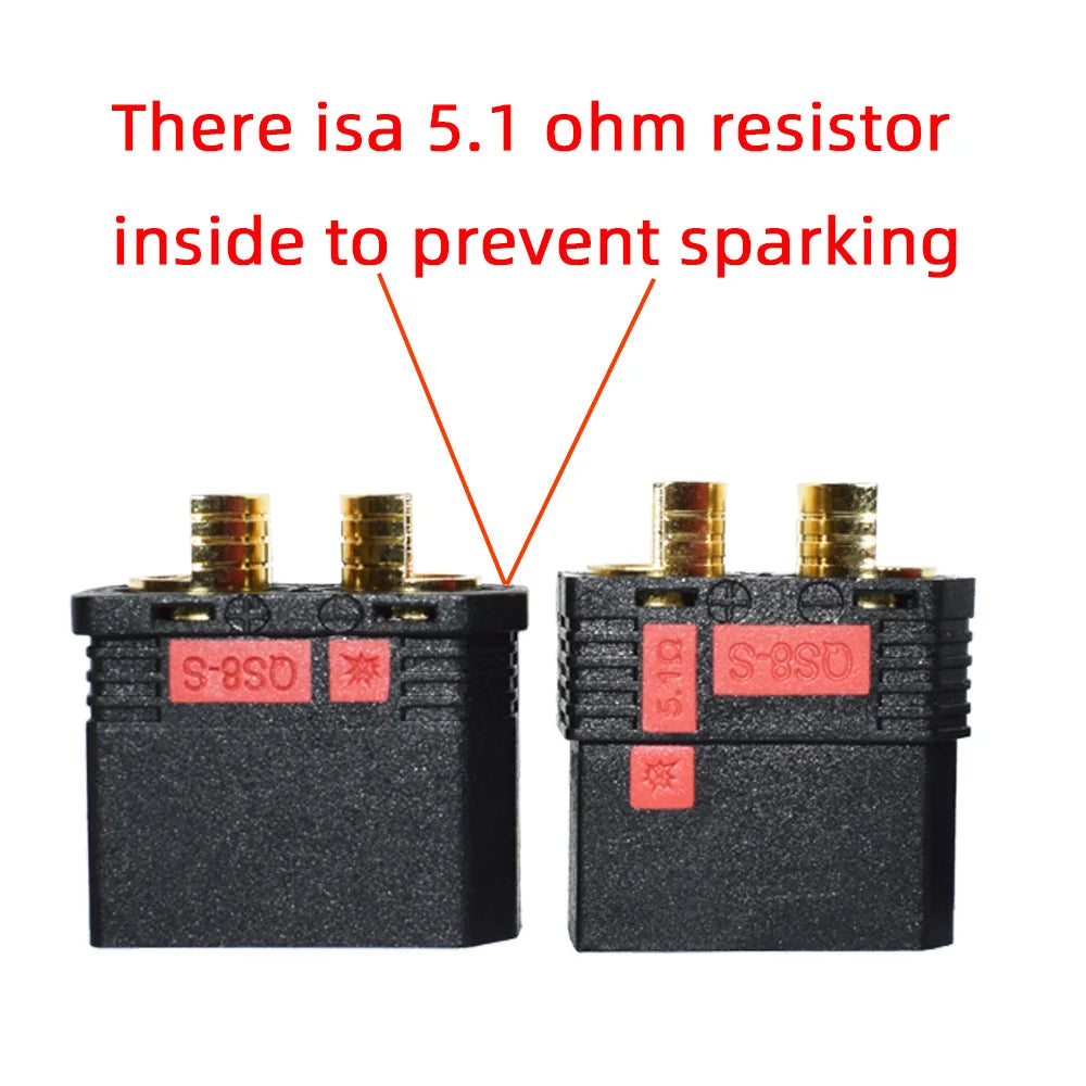 QS8 Connector Male and Female High Current Qs8 Anti Spark Connectors Application with Battery Charger Remote Control Toys Drone