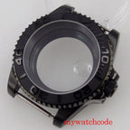 PVD Black 40mm Watch Case for NH34 NH35 NH36 NH70 NH72 Jubilee Steel Bracelet Sapphire Crystal