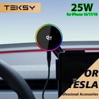 Car Phone Mount Holder 15W Compatible with MagSafe Magnetic Wireless Charger for Tesla Model Y Launch 2026 Model 3 HIGHLAND BYD