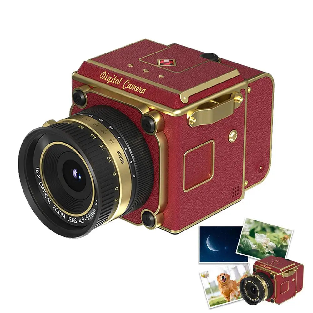 4K Retro Portable Simulation Camera Video Recording 16X Zoom 6400MP HD 2.0 Inch Screen With128GB Card Student Portable Camera
