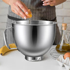 Stainless Steel Mixer Bowl for KitchenAid Artisan&Classic Series 4.5-5 QT Tilt-Head Mixer 5 Quart Mixing Bowl with Handle