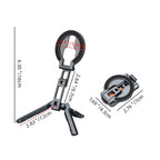 Foldable Magnetic Phone Tripod Stand with Hook, Arca Mount + Cold Shoe, Aluminum, iPhone/Android