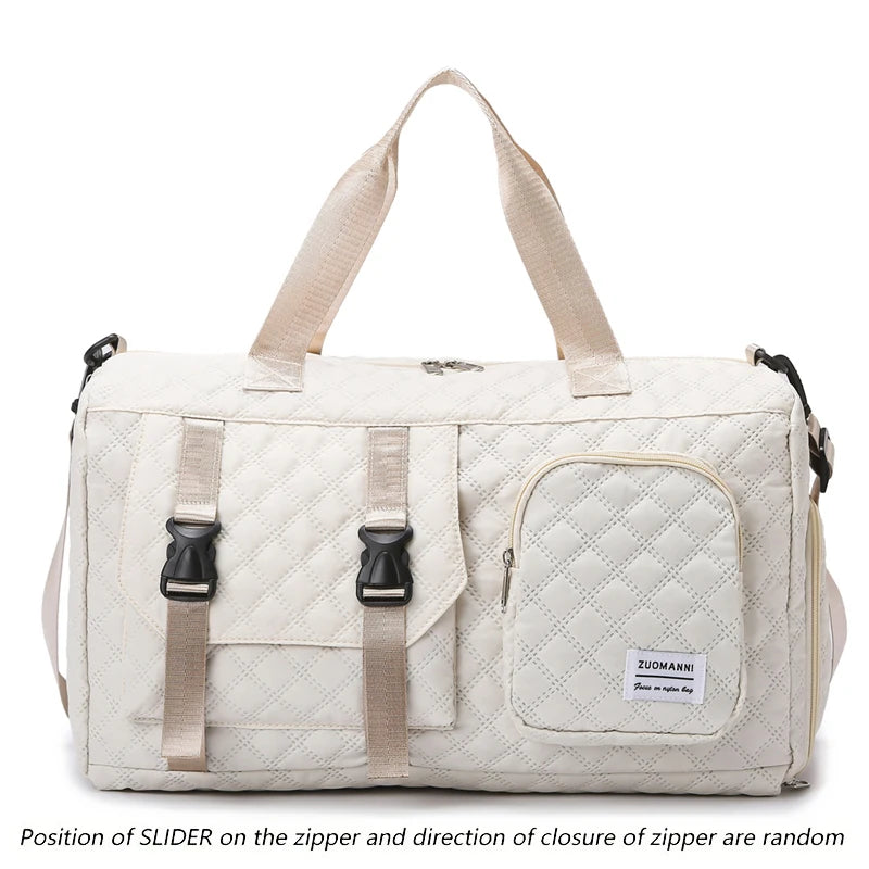 Durable Nylon Travel Duffle Bag, Portable Sports Gym Bag for Overnight Trips Shoulder Duffel Training Bag, Spacious Argyle