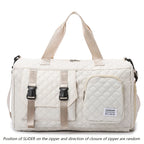 Durable Nylon Travel Duffle Bag, Portable Sports Gym Bag for Overnight Trips Shoulder Duffel Training Bag, Spacious Argyle